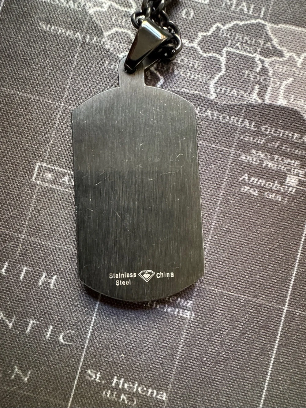 Men's Black Chain Necklace Dog Tag Pendant